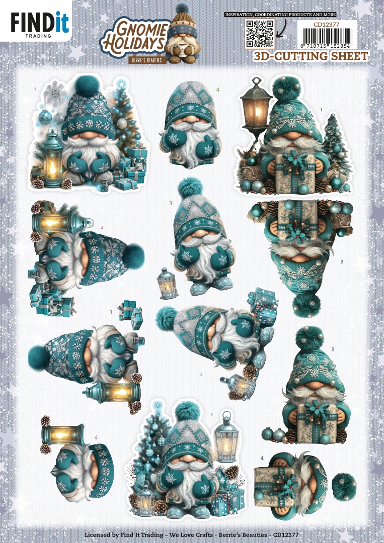 3D Cutting Sheet - Berries Beauties - Gnomie Holidays - Emerald 3D Cutting Sheet - Berries Beauties - Gnomie Holidays - Emerald