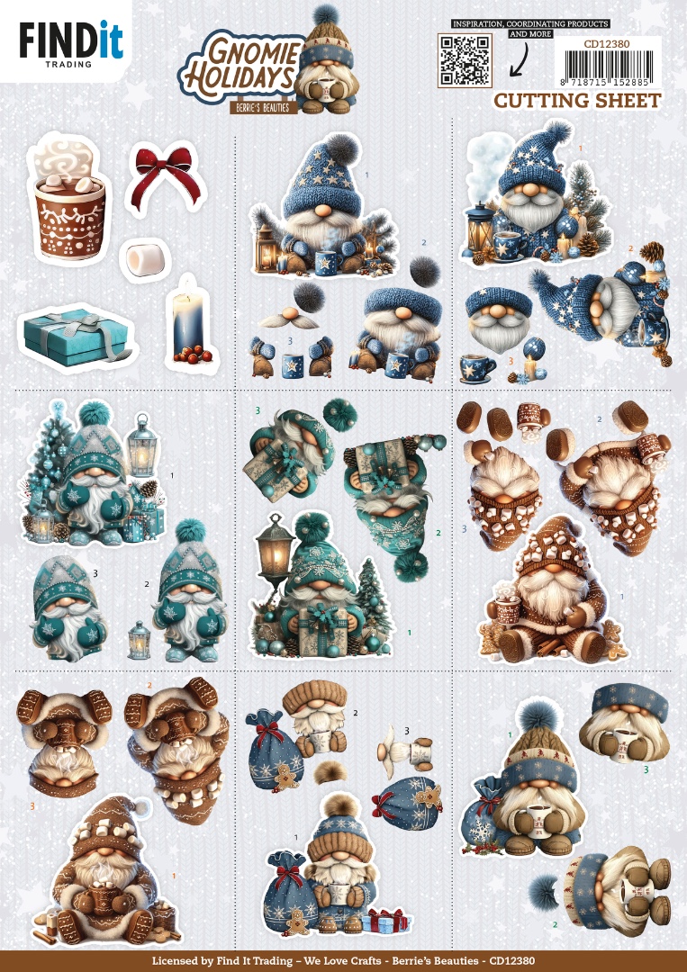 3D Cutting Sheet - Berries Beauties - Gnomie Holidays - Mini 3D Cutting Sheet - Berries Beauties - Gnomie Holidays - Mini
