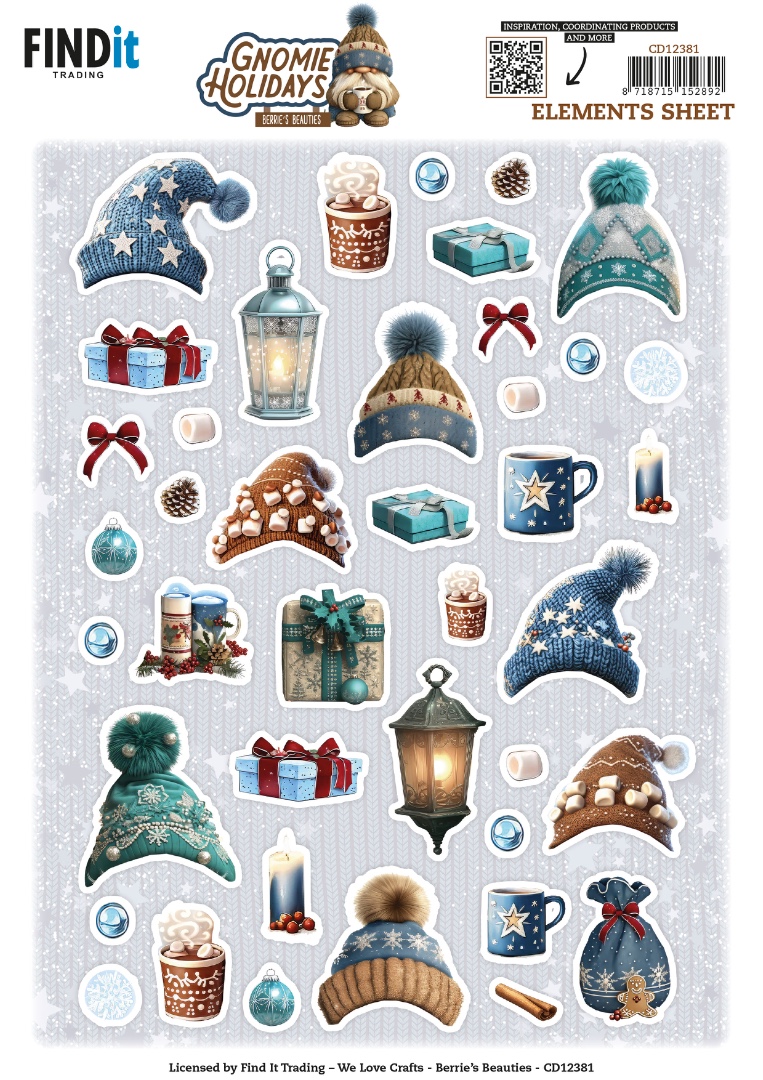 Cutting Sheet - Berries Beauties - Gnomie Holidays - Small Elements Cutting Sheet - Berries Beauties - Gnomie Holidays - Small Elements