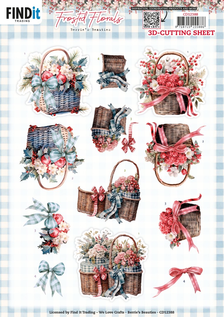 3D Cutting Sheet - Berries Beauties - Frosted Florals - Basket 3D Cutting Sheet - Berries Beauties - Frosted Florals - Basket