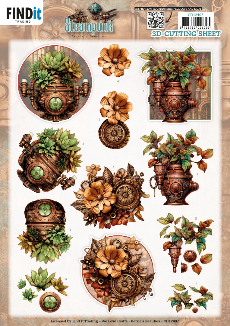 3D Cutting Sheet - Berries Beauties - Steampunk - Plants 3D Cutting Sheet - Berries Beauties - Steampunk - Plants