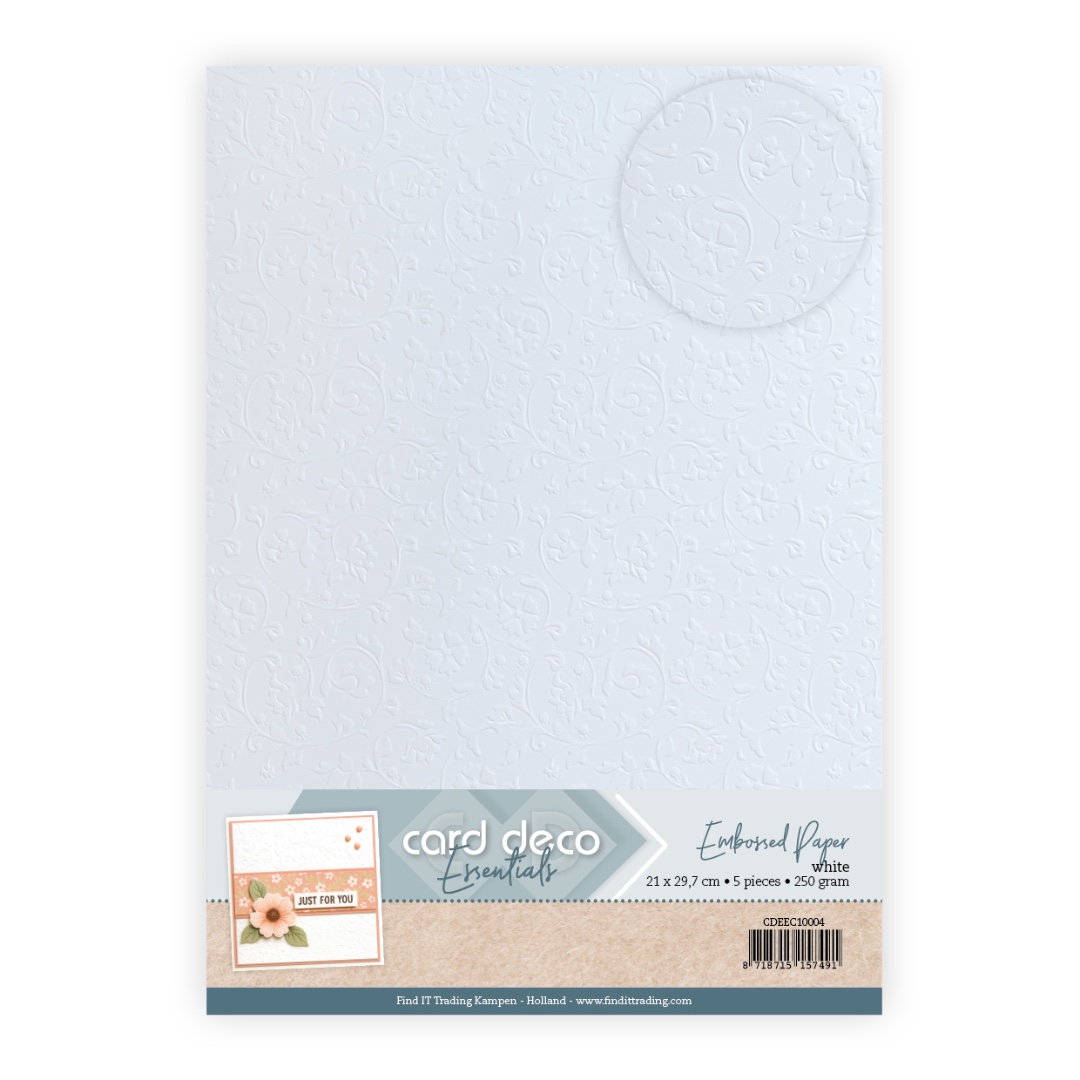 Embossed Paper - Card Deco - Classic Curl - White Embossed Paper - Card Deco - Classic Curl - White