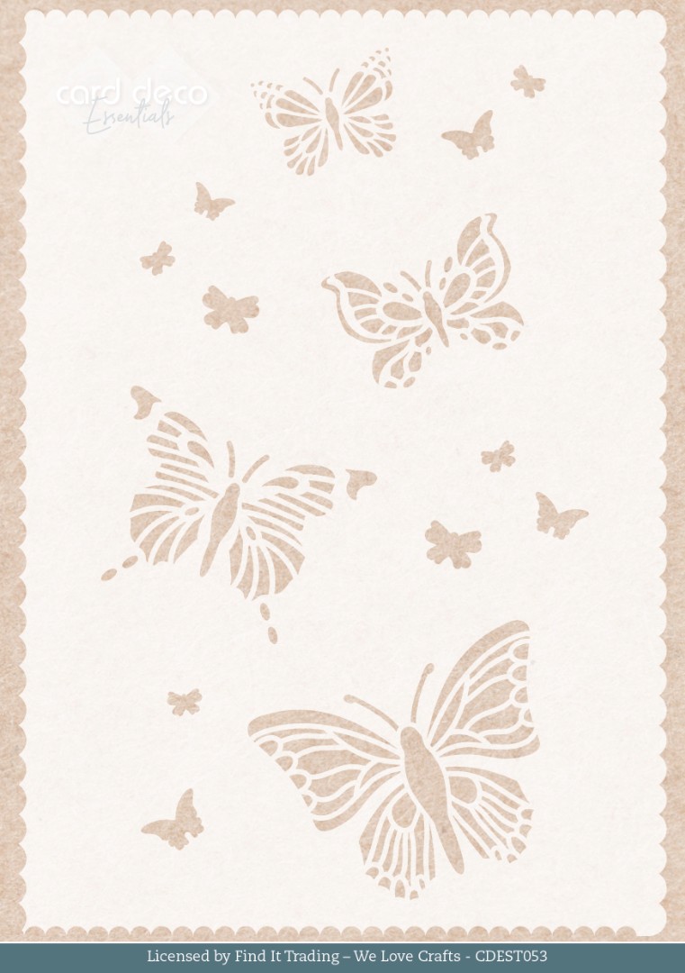 Stencil - Card Deco Essentials - Flutters Mixed Media Stencil - A5 Stencil - Card Deco Essentials - Flutters Mixed Media Stencil - A5