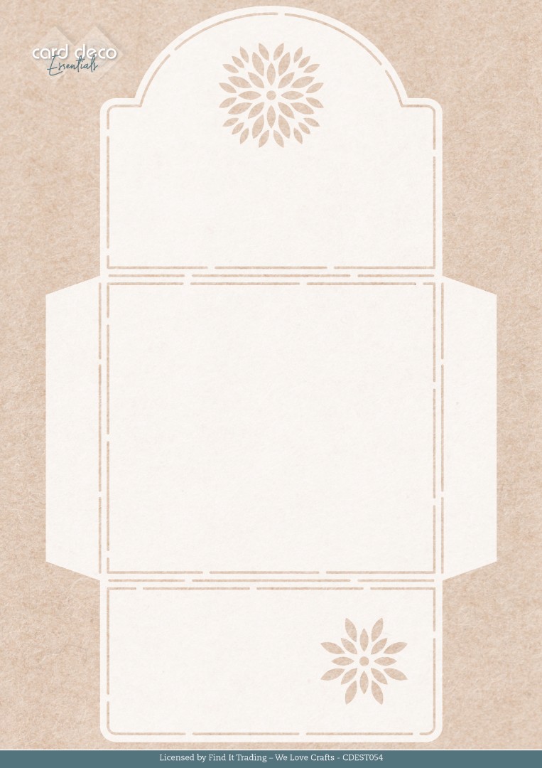 Stencil - Card Deco Essentials - Purple Blossom - Envelope - A4 Stencil - Card Deco Essentials - Purple Blossom - Envelope - A4