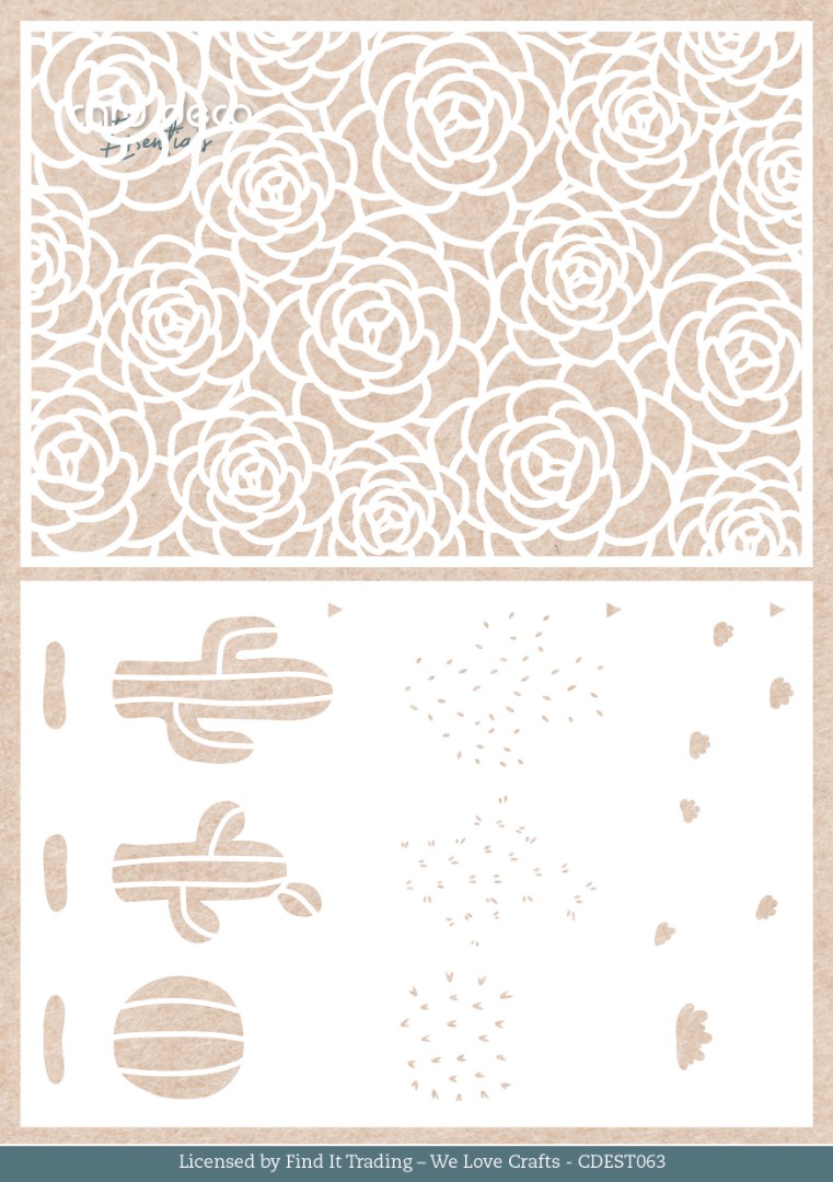 Stencil - Card Deco Essentials - Plant Paradise Background - A5 Stencil - Card Deco Essentials - Plant Paradise Background - A5