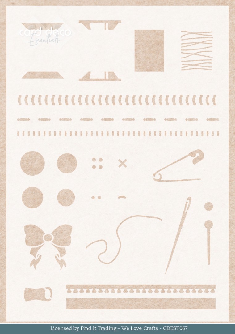 Stencil - Card Deco Essentials - Sewing Serenity - Sewing Stitches - A5 Stencil - Card Deco Essentials - Sewing Serenity - Sewing Stitches - A5