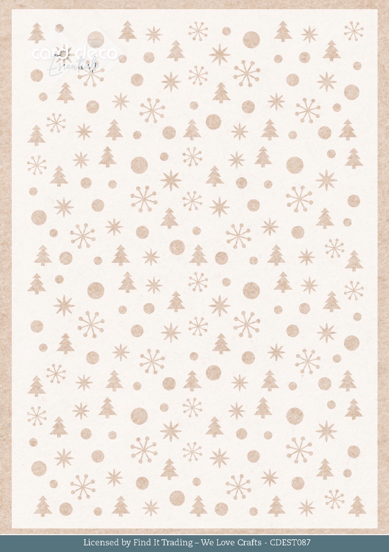Stencil - Card Deco Essentials - A Very Furry Christmas - Very Furry Pattern - A5 Stencil - Card Deco Essentials - A Very Furry Christmas - Very Furry Pattern - A5