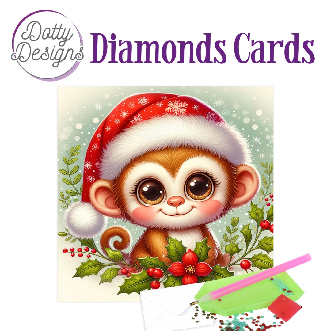 Dotty Designs Diamond Cards - Christmas Monkey Dotty Designs Diamond Cards - Christmas Monkey