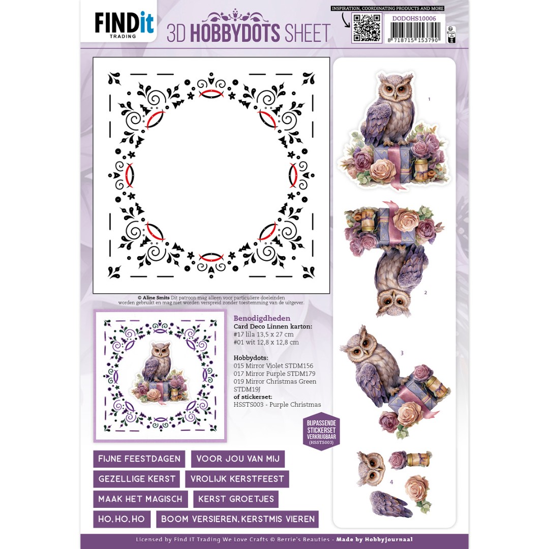 3D Hobbydots Sheet - Berries Beauties - Pastel Purple Christmas 2 3D Hobbydots Sheet - Berries Beauties - Pastel Purple Christmas 2