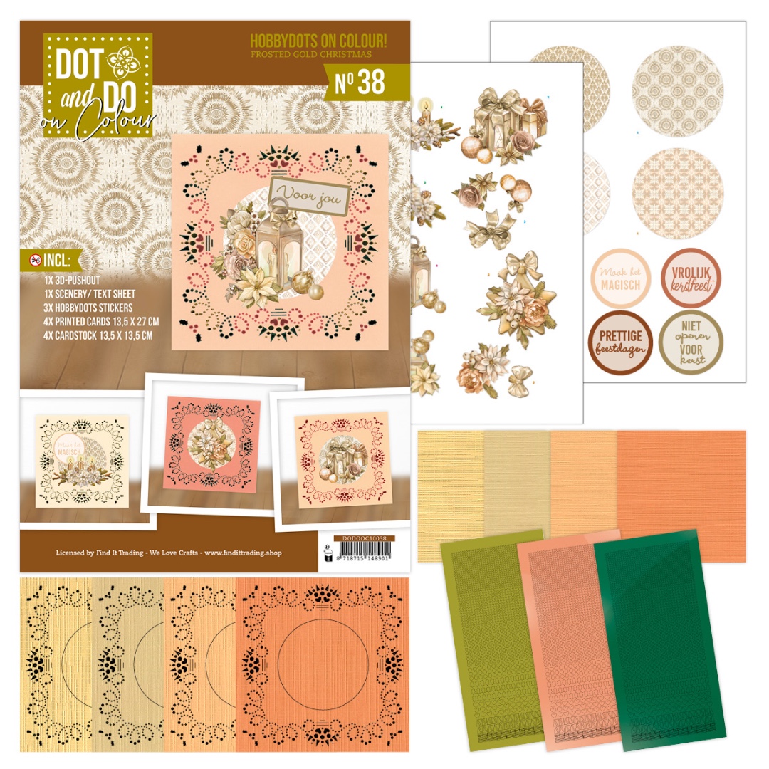 Hobbydots on Colour 38 - Frosted Gold Christmas Hobbydots on Colour 38 - Frosted Gold Christmas
