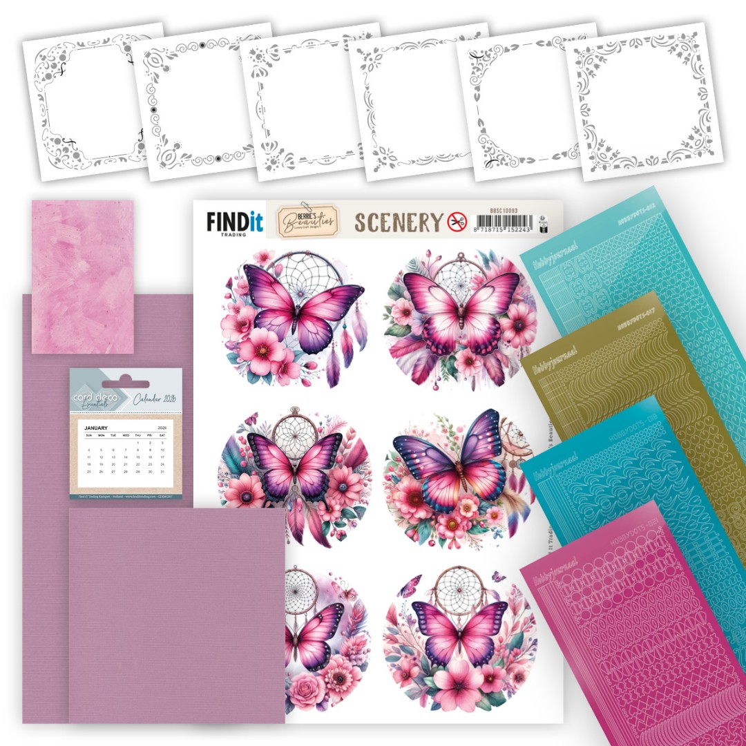 Hobbydots Pinwheel Calendar - Berries Beauties - Butterflies