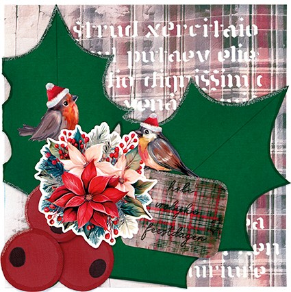 Stencil - Card Deco Essentials - Floral Christmas- Floral Holly A4