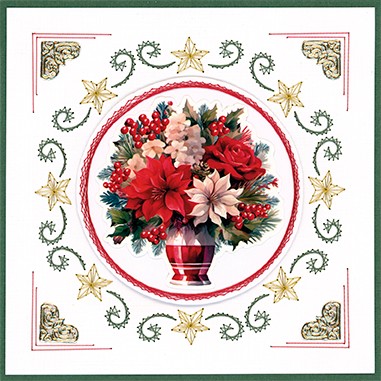 3D Pushout Sheet - Yvonne Ceations - Floral Christmas- Floral Poinsettia