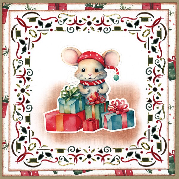 3D Pushout Sheet - Berries Beauties - A Very Furry Christmas - Mouse