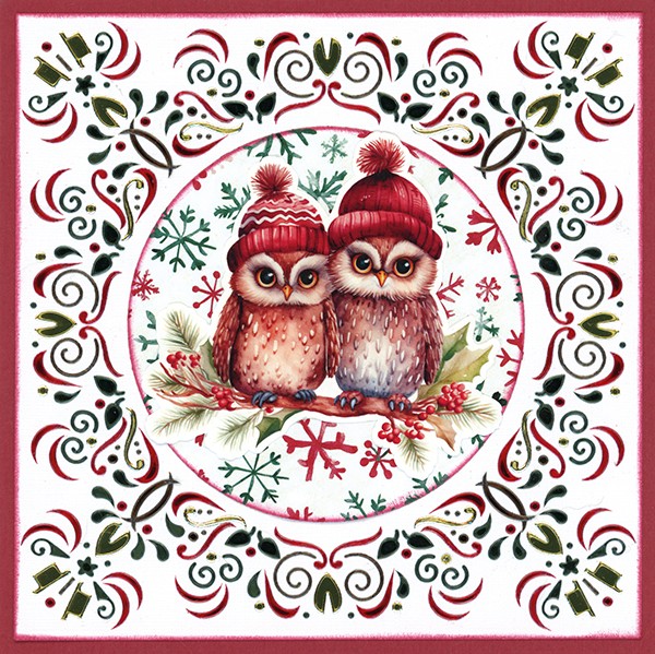 3D Cutting Sheet - Berries Beauties - A Very Furry Christmas - Owl