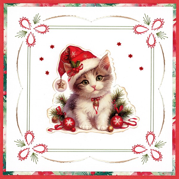 3D Cutting Sheet - Berries Beauties - A Very Furry Christmas - Kitten