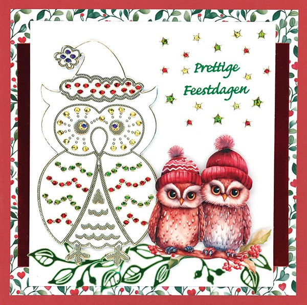3D Pushout Sheet - Berries Beauties - A Very Furry Christmas - Owl