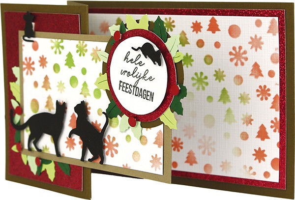 Stencil - Card Deco Essentials - A Very Furry Christmas - Very Furry Pattern - A5