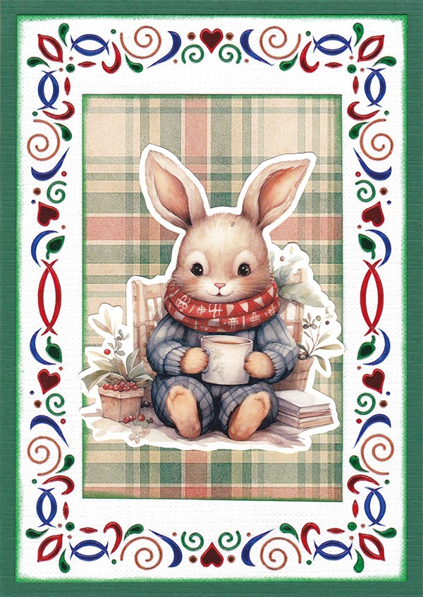 3D Cutting Sheet - Berries Beauties - Winter Bunnies - Drinking Bunnies