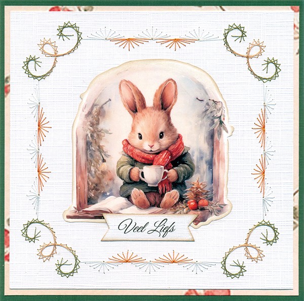 3D Cutting Sheet - Berries Beauties - Winter Bunnies - Drinking Bunnies
