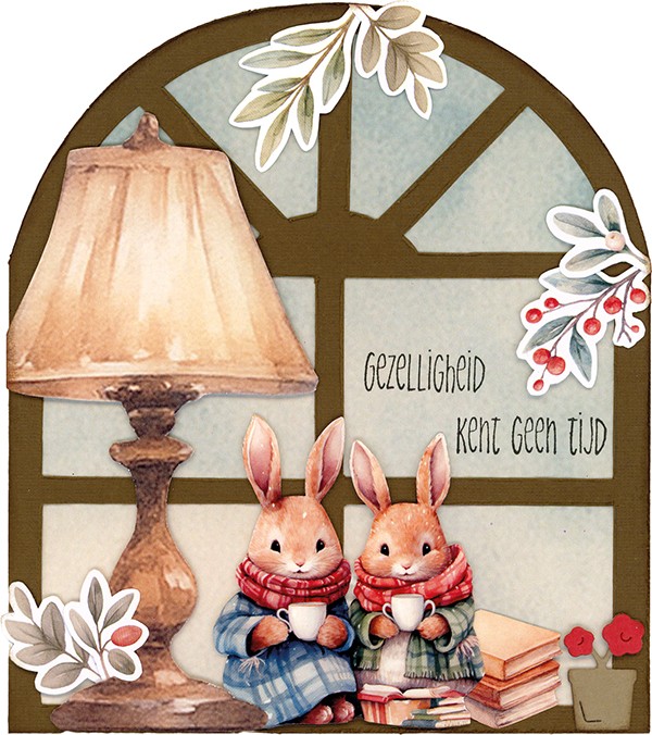 Paperpack - Berries Beauties - Winter Bunnies 20 x 20 cm