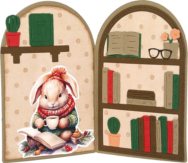 Dies - Berries Beauties - Winter Bunnies - Bunny Bookcase