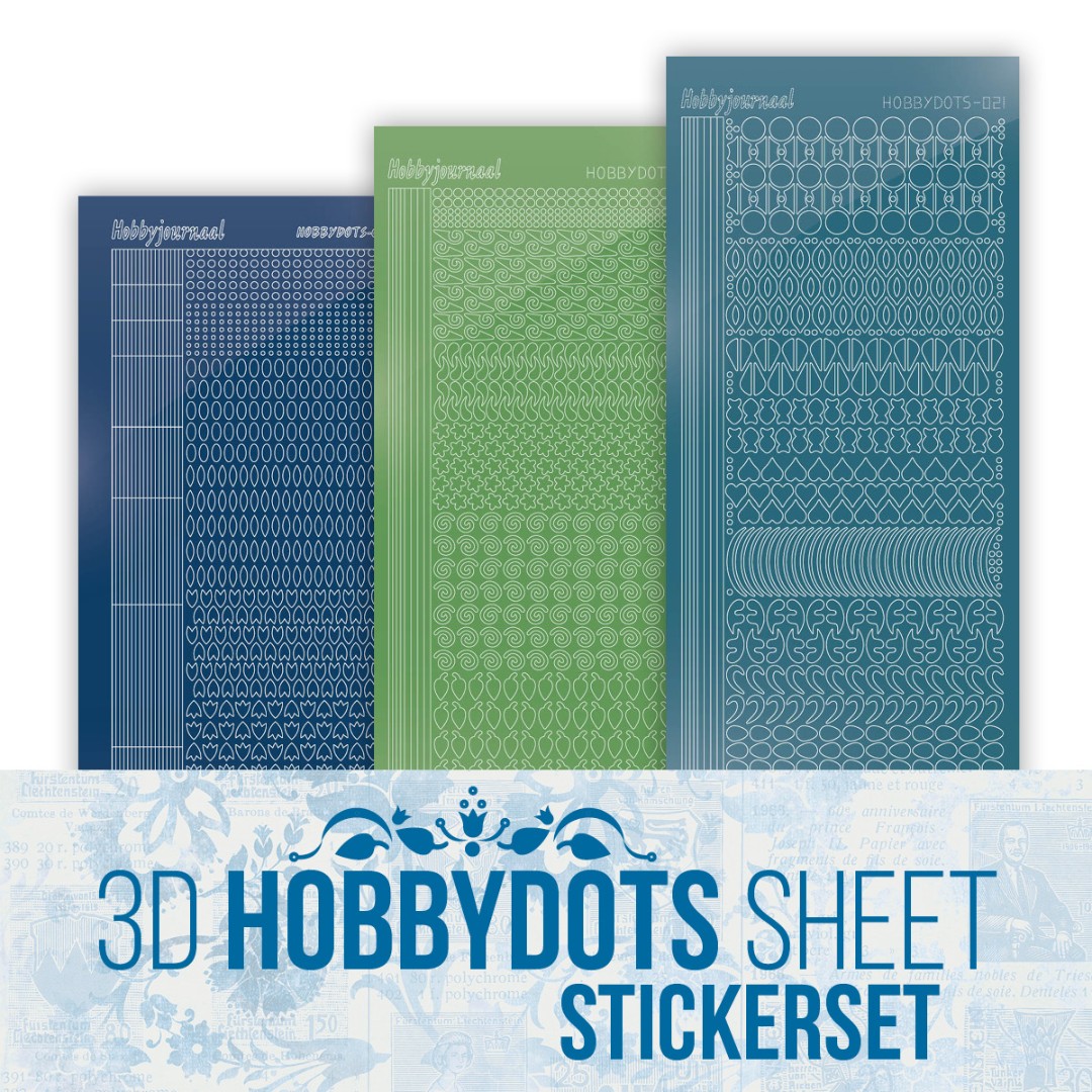 Stickerset 3D Hobbydots Sheet - Berries Beauties - Blue Hydrangeas