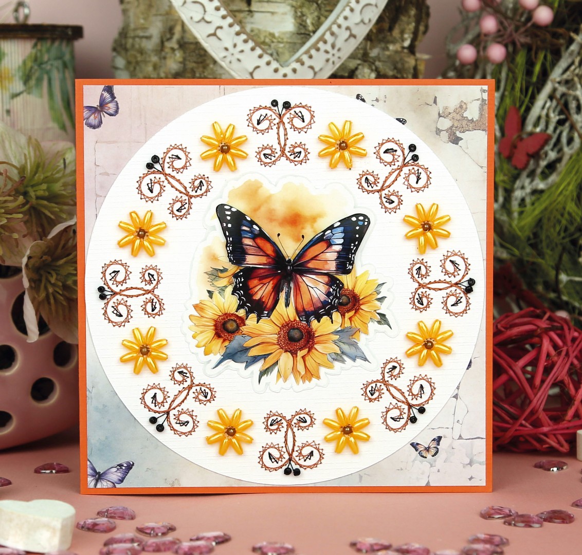 3D Push out Sheet - Berries Beauties - Flutter Flair - Yellow Flutters