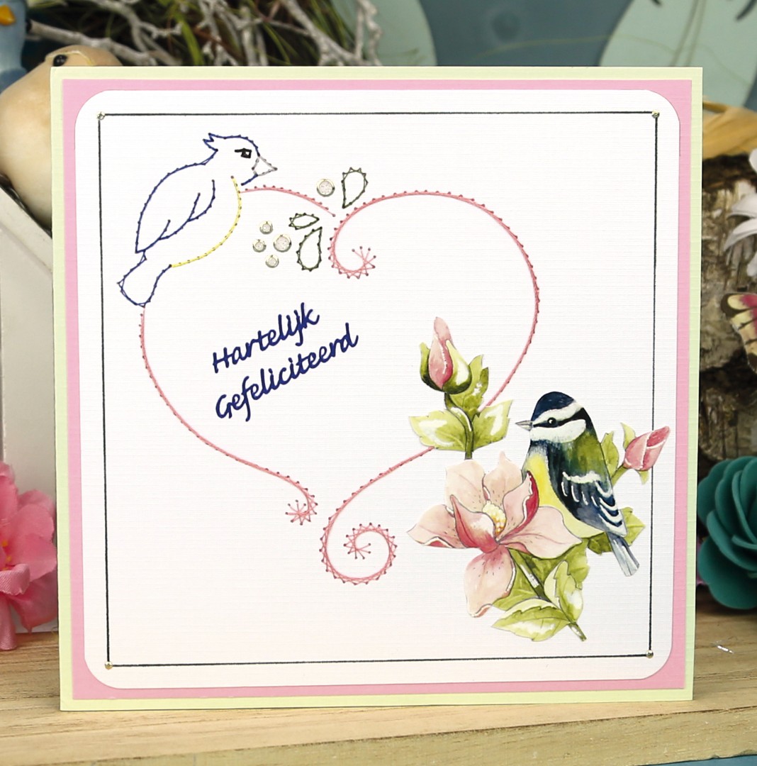 3D Cutting Sheet - Precious Marieke- Navy Elegance - Flower Bird