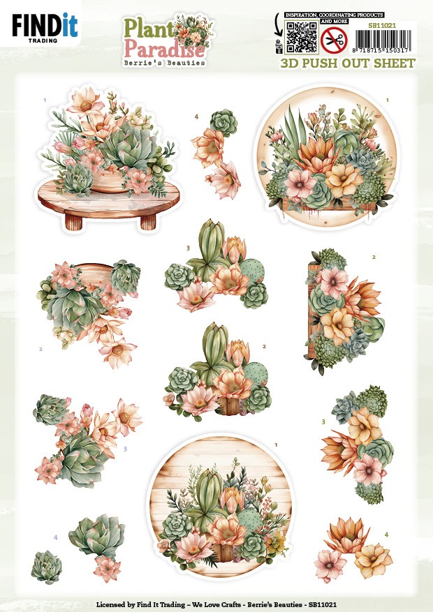 3D Push out Sheet - Berries Beauties - Plant Paradise - Blooming Oasis