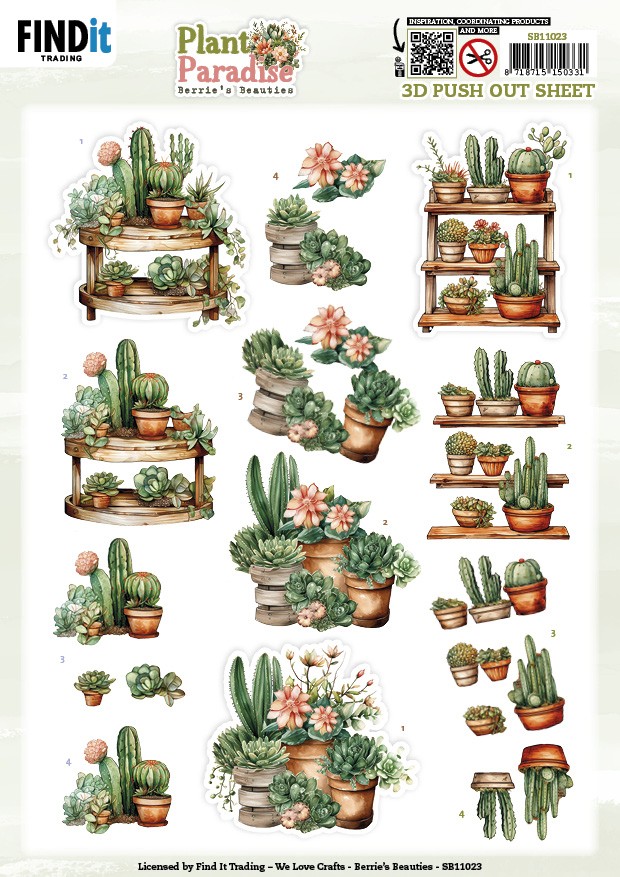 3D Push out Sheet - Berries Beauties - Plant Paradise - Greenhouse Shelves 3D Push out Sheet - Berries Beauties - Plant Paradise - Greenhouse Shelves