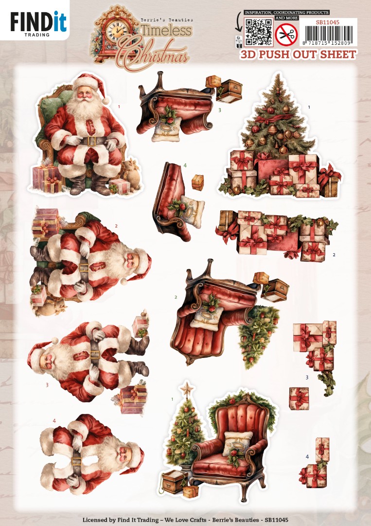3D Pushout Sheet - Berries Beauties - Timeless Christmas - Timeless Tree