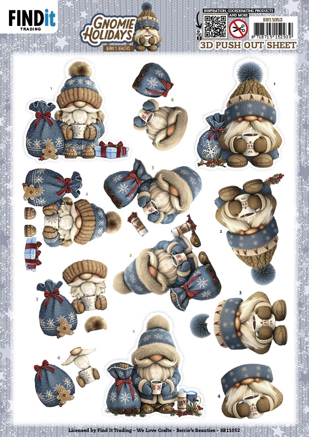 3D Pushout Sheet - Berries Beauties - Gnomie Holidays - Navy 3D Pushout Sheet - Berries Beauties - Gnomie Holidays - Navy