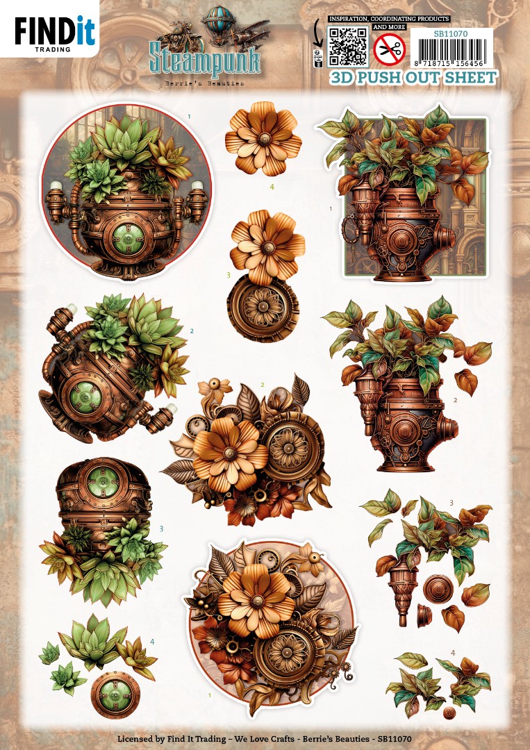 3D Pushout Sheet - Berries Beauties - Steampunk - Plants 3D Pushout Sheet - Berries Beauties - Steampunk - Plants