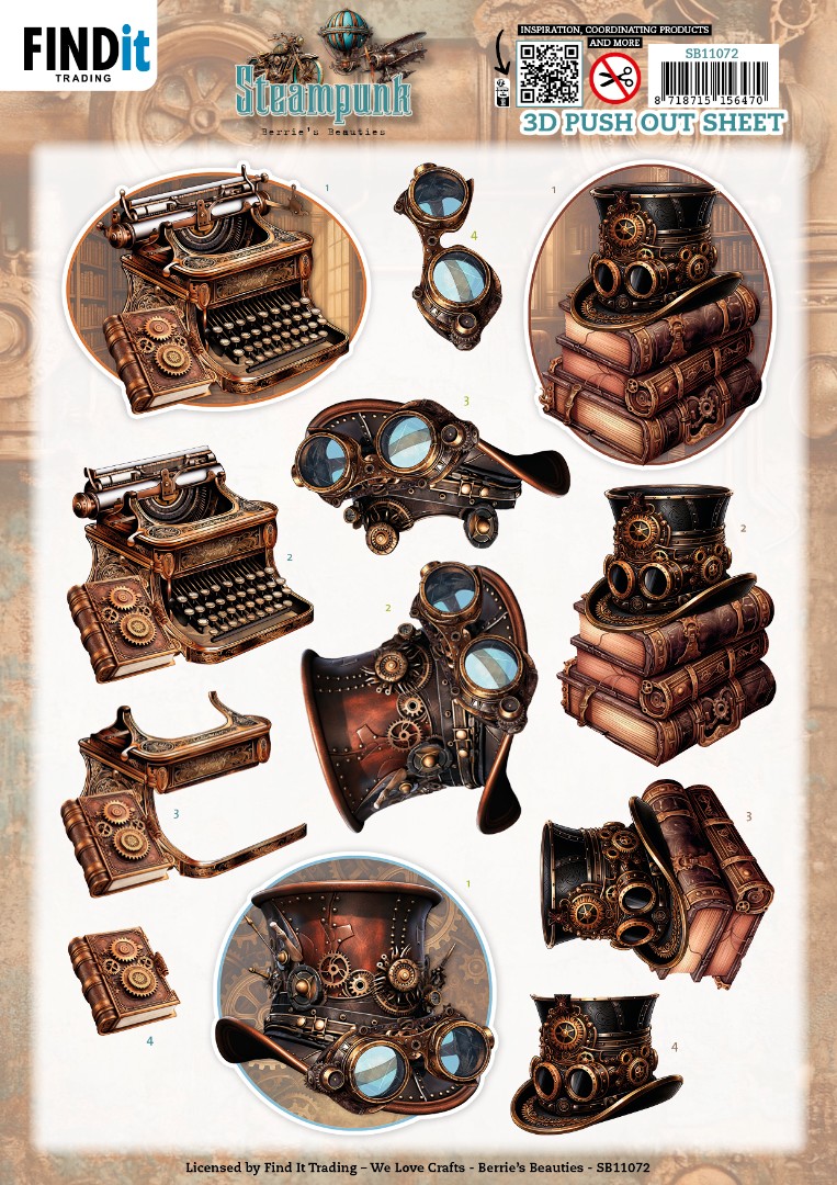 3D Pushout Sheet - Berries Beauties - Steampunk - Objects 3D Pushout Sheet - Berries Beauties - Steampunk - Objects