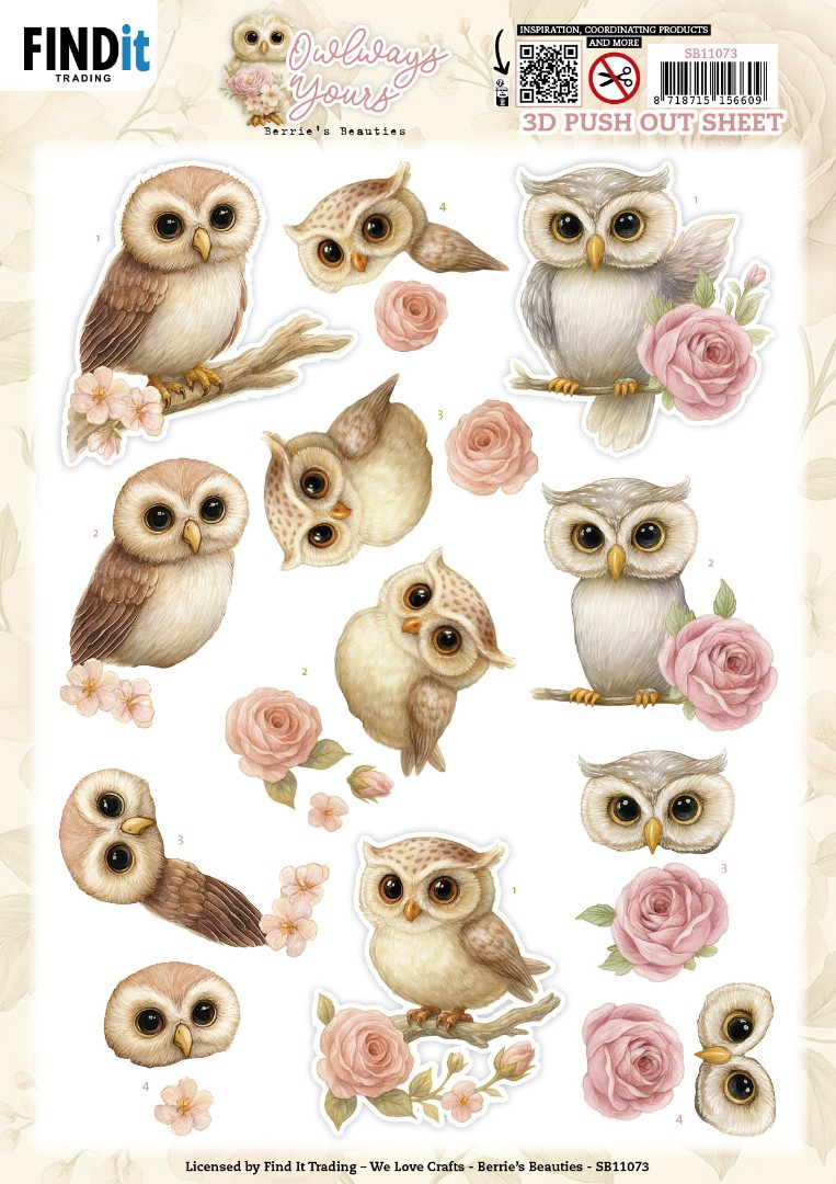 3D Pushout Sheet - Berries Beauties - Owlways Yours - Whimsy