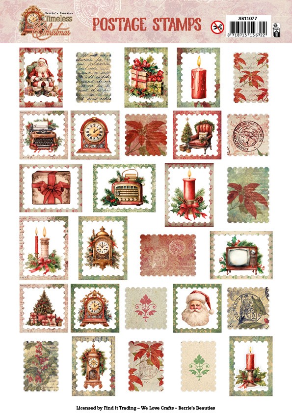 Berries Beauties - Timeless Christmas - Push Out Postage Stamp