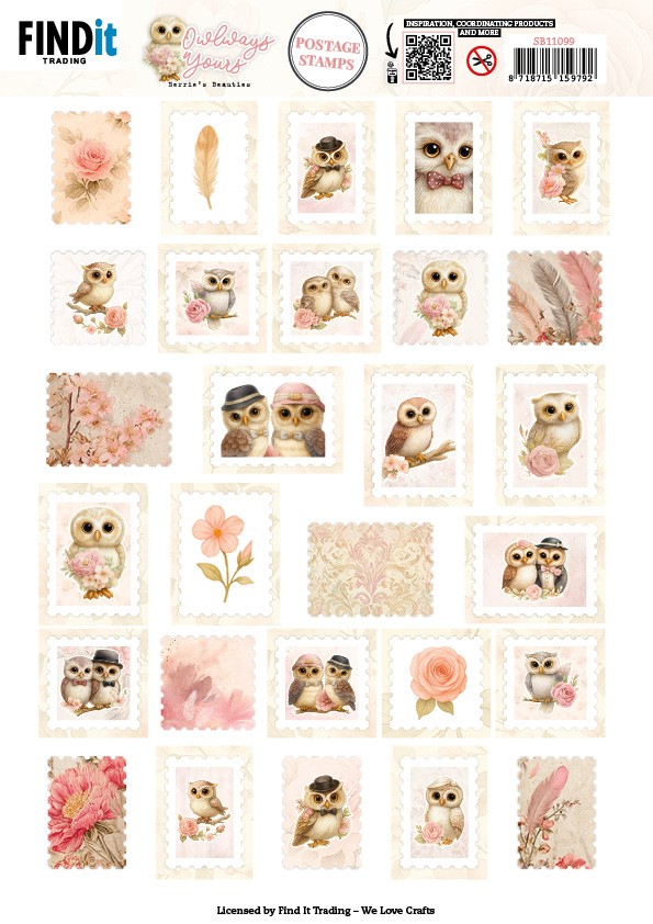 Berries Beauties - Owlways Yours - Push Out Postage Stamp Berries Beauties - Owlways Yours - Push Out Postage Stamp