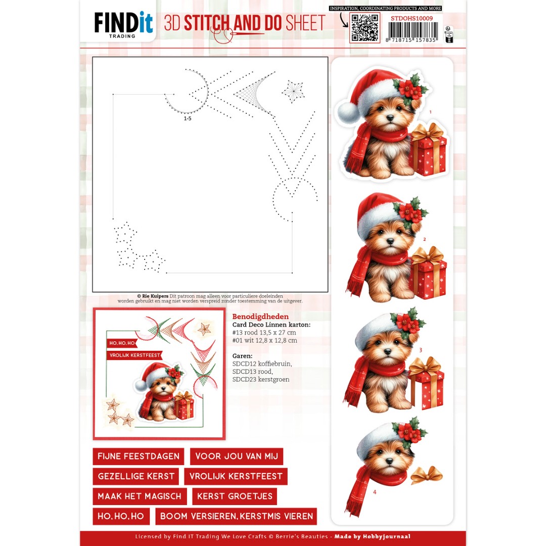 3D Stitch and Do Sheet - Berries Beauties - A Very Furry Christmas 1