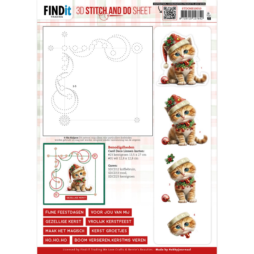 3D Stitch and Do Sheet - Berries Beauties - A Very Furry Christmas 2