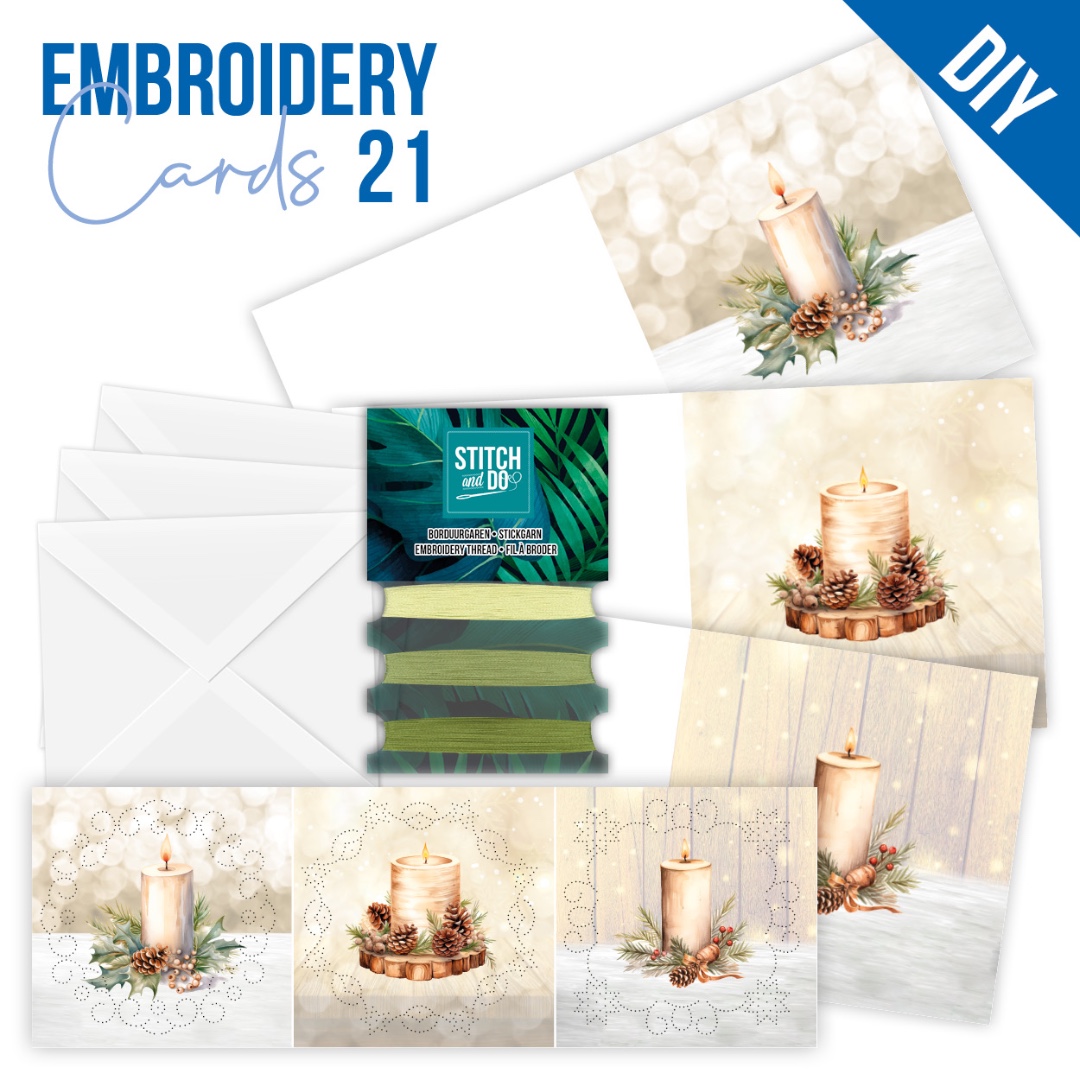 Stitch and Do Cards 21 - Berries Beauties - Christmas Candles Stitch and Do Cards 21 - Berries Beauties - Christmas Candles