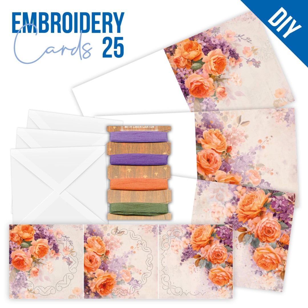 Stitch and Do Cards 25 - Berries Beauties - Orange Roses Stitch and Do Cards 25 - Berries Beauties - Orange Roses