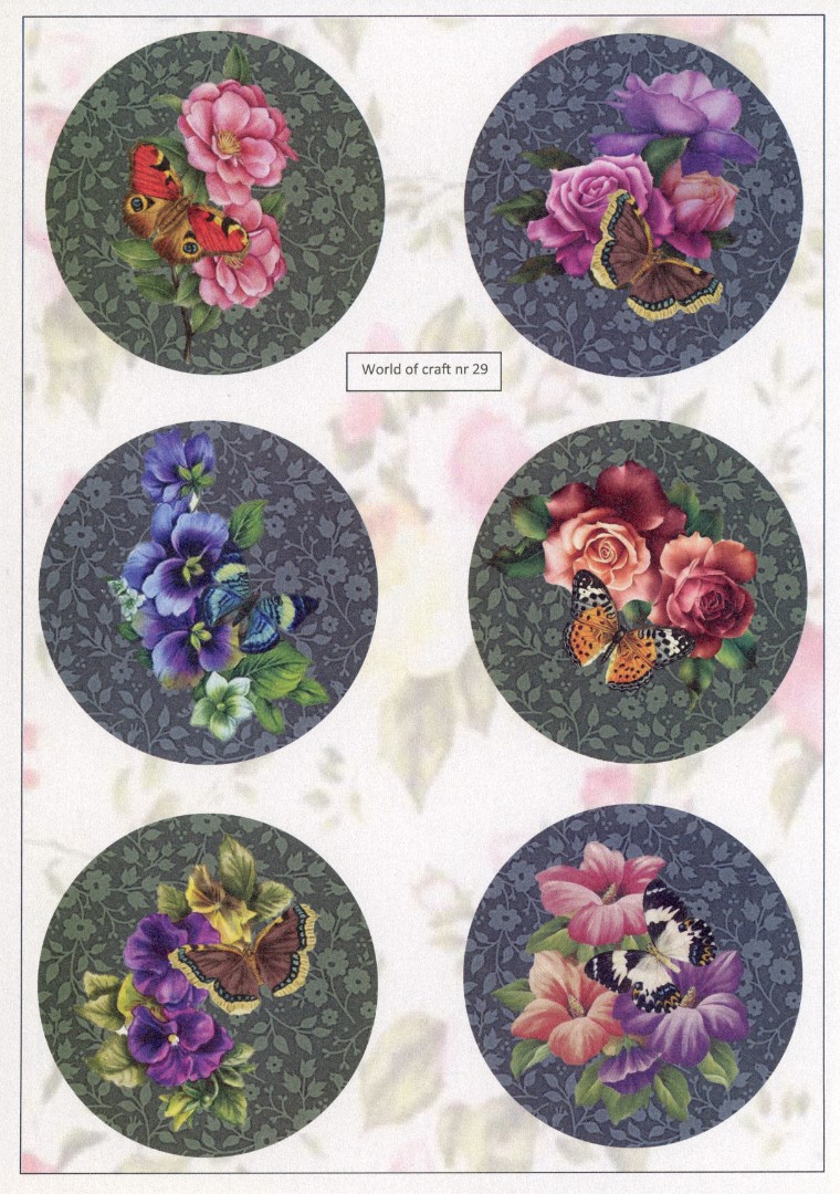 Cutting Sheet - WOC - nr 29 - Flowers and Butterflies