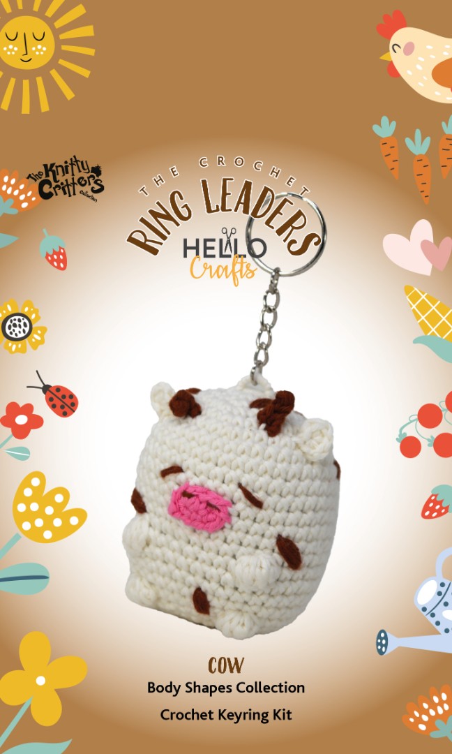 The Knitty Critters Keyring Cow