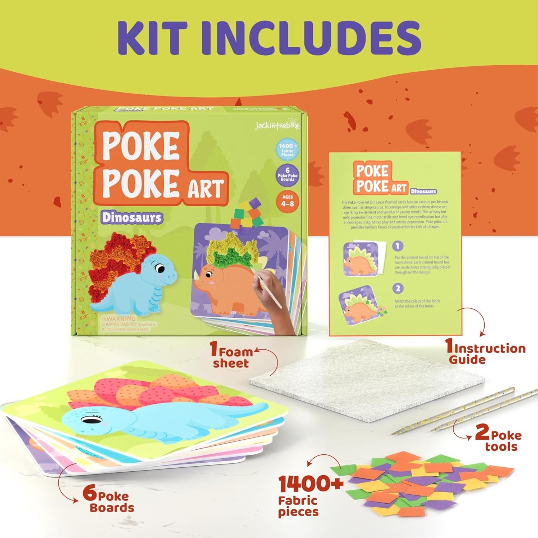 Kids Poke Poke Art - Dino