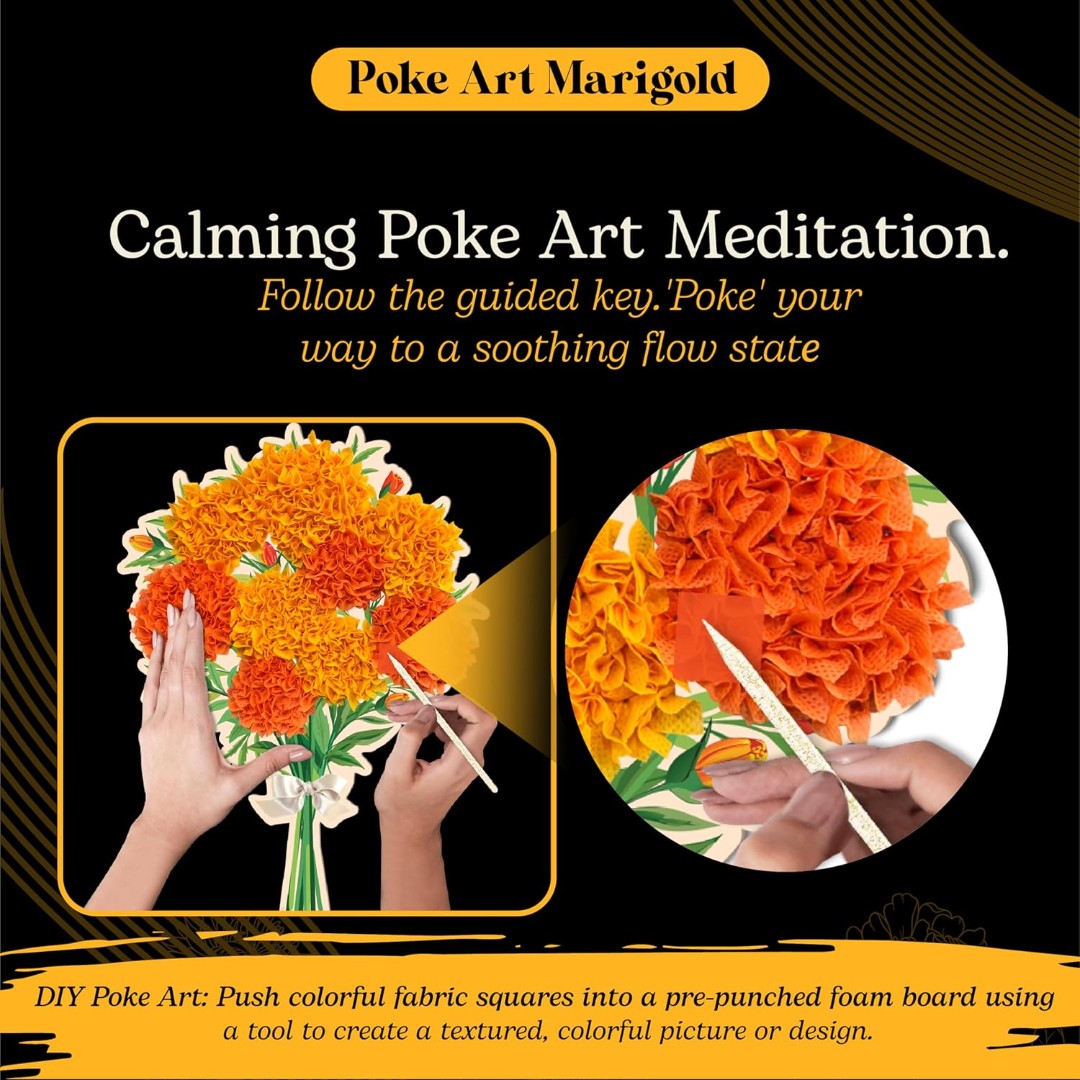 Poke Art Marigold Flower