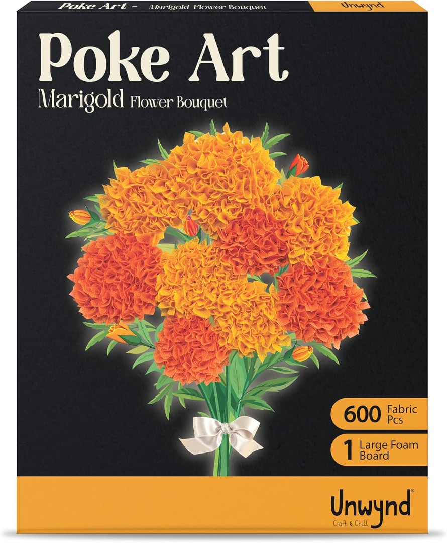 Poke Art Marigold Flower