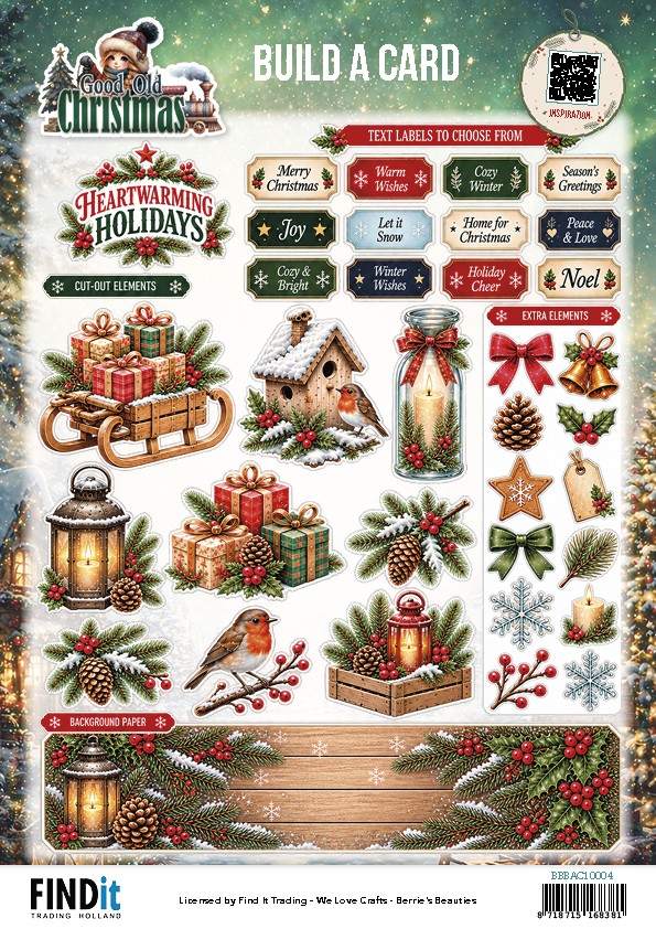 Berrie's Beauties- Build A Card - Good Old Christmas - Heartwarming Holidays
