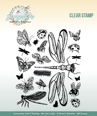 Clear Stamp- Berrie's Beauties - Dragonflies Clear Stamp- Berrie's Beauties - Dragonflies