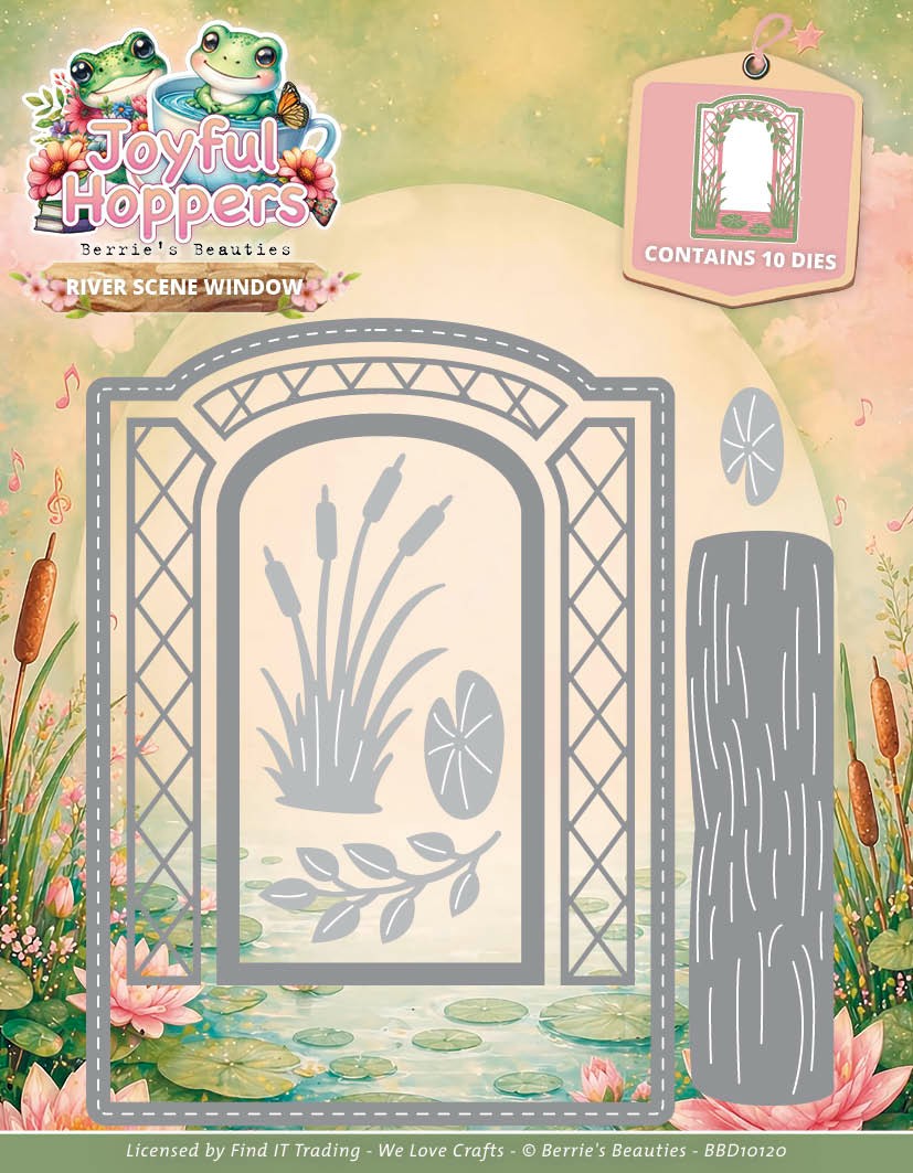 Dies - Berries Beauties - Joyful Hoppers - River Scene Window
